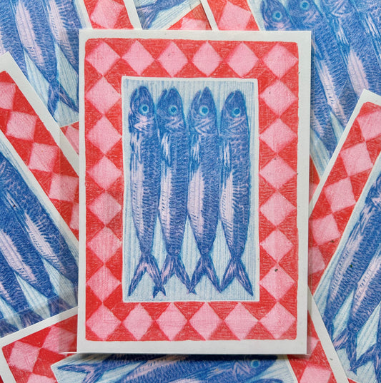 Sardines: Risograph Print