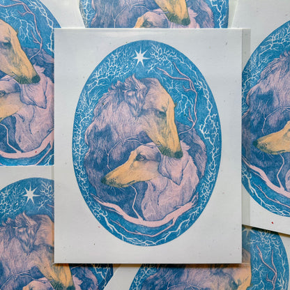 Borzois ♥: Risograph Print