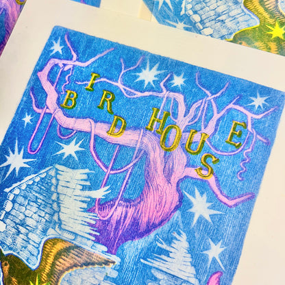 Bird House: Risograph print